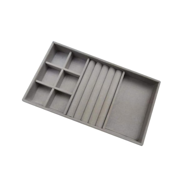 1/2/3/5 Stapelbar smyckesbricka Multipurpose Portable Velvet för Gray 3 in 1 1Set