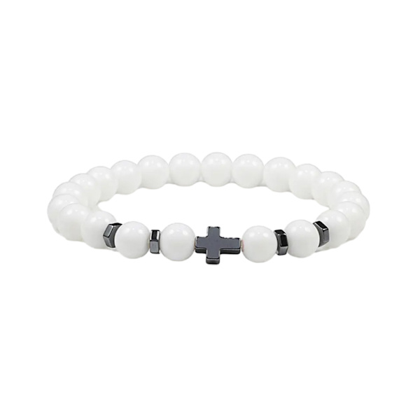 1/2/3/5 Wide Application Cross Beaded Armband för alla tillfällen porcelain white 5Set