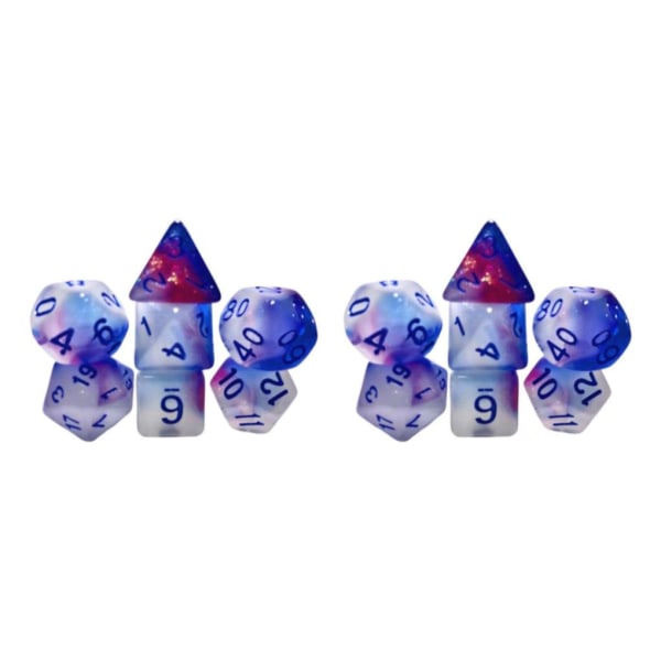 1/2/3 7Pack Multi tärning Set Glow in Dark för rollspel 2Set