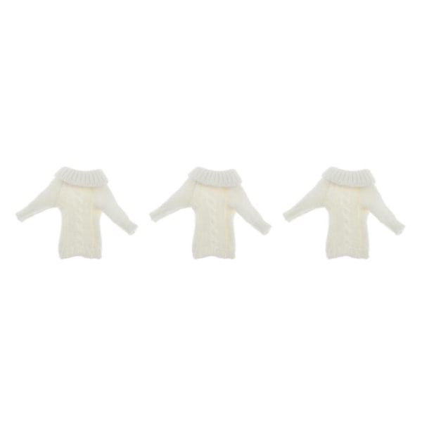 1/2/3/5 1/6 kvinnlig stickad tröja i skala för 12-tums aktinfigurer White 15.3cm 3Set