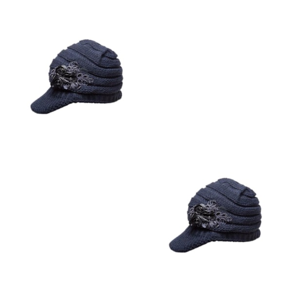 1/2/3 Snygg ullhatt för moderiktiga och varma vinterkläder dark grey 2Set
