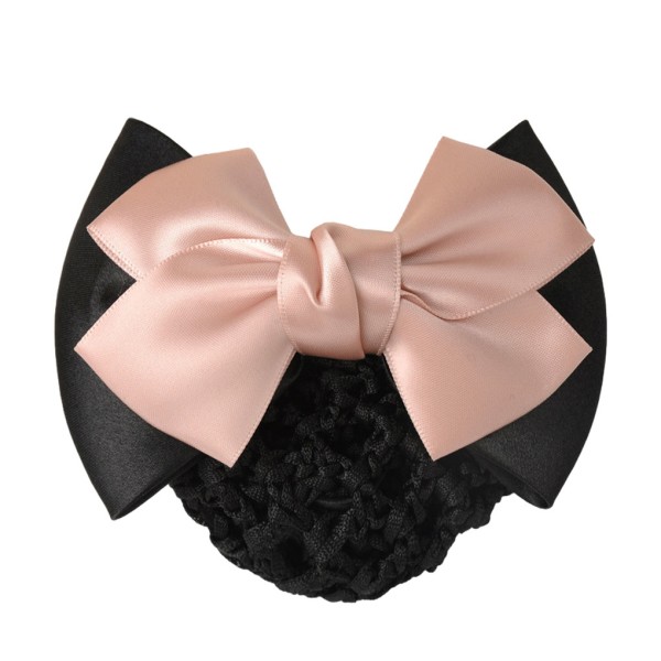 1/2/3/5 tyg lätt att bära Elastiska hårnät för moderiktiga Two Bows- light pink 1Set