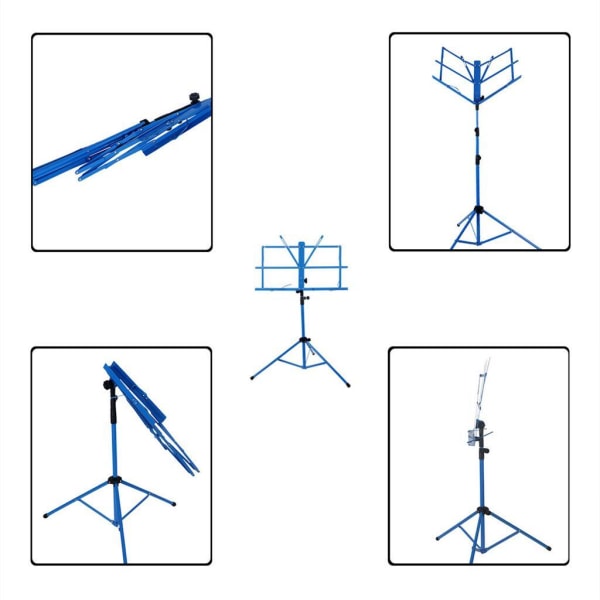 Bärbart hopfällbart notställ med bärväska Blue