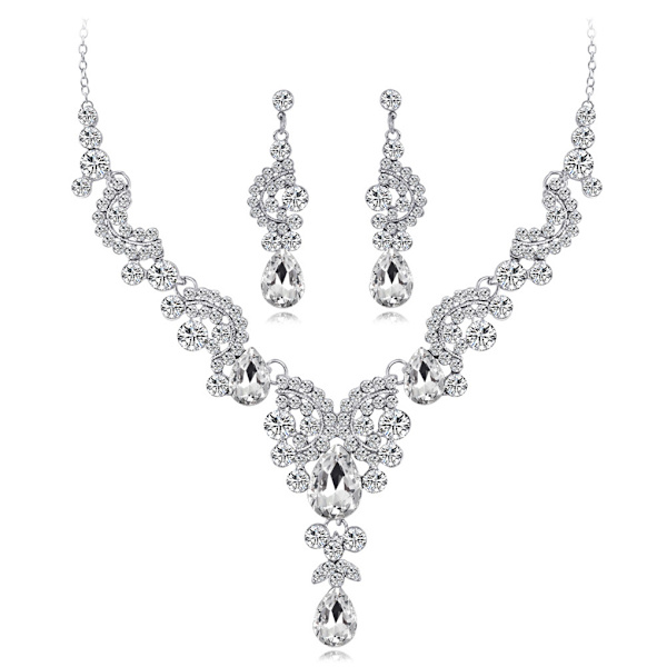 1/2/3/5 3 stycken/ set kvinnor halsband bröllop bröllop örhänge White 1 Pc