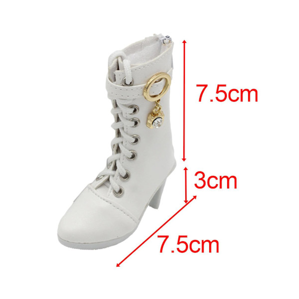 1/2/3 Högklackade Skor Modekläder för 1/3 För BJD Doll White 7.5 x 3 x 7.5cm 1Set