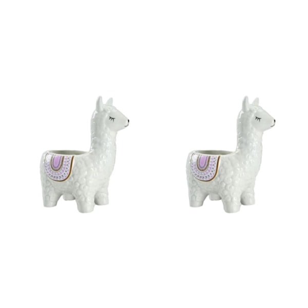 1/2/3 Animal Shape Krukor - Snygg hållbar keramisk blomväxt Alpaca white 2PCS