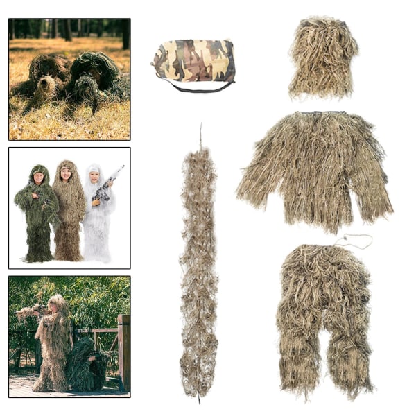 Forest Camouflage Children Ghillie Suit för Wargame Photography Brown for 110~140CM