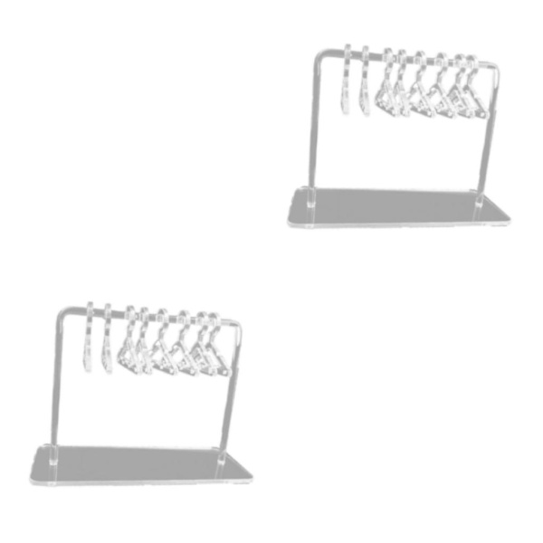 1/2/3 Söt Örhänge Display Stand Mini klädhängare Rack Dekor för Clear 15 x 6 x 11cm 2Set