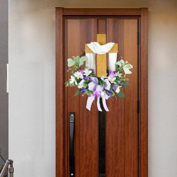 Garland Glad Påsk Krans för ytterdörren för hemma utomhus 35CM