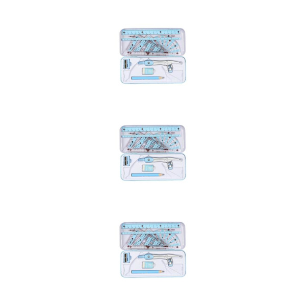 1/3 Math Geometry Kit 8st Studenttillbehör Gradskiva för 3Set