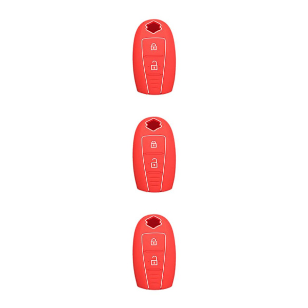 1/2/3/5 bilnyckel 3-knapps halkfri bilfjärrkontroll Red 3PCS