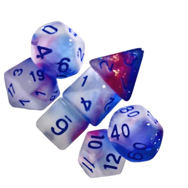 1/2/3 7Pack Multi tärning Set Glow in Dark för rollspel 1Set