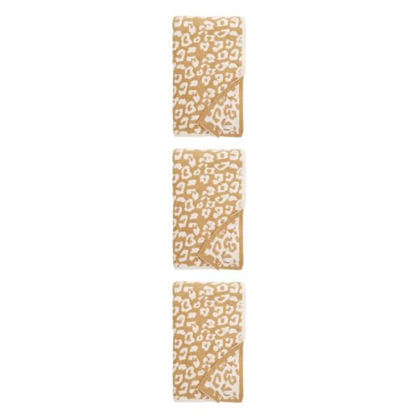 1/2/3 Throw Blanket Leopard Print Flanell Fleece Filtar Plysch light tan 30x35in 3Set