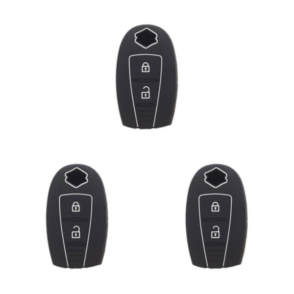 1/2/3/5 bilnyckel 3-knapps halkfri bilfjärrkontroll Black 3PCS