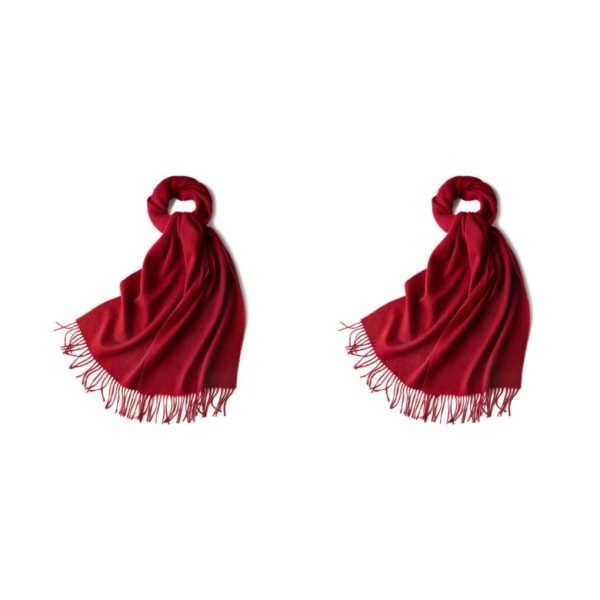 1/2/3 unisex halsduk med fransar Varm och mysig tubscarf för dark red 2Set