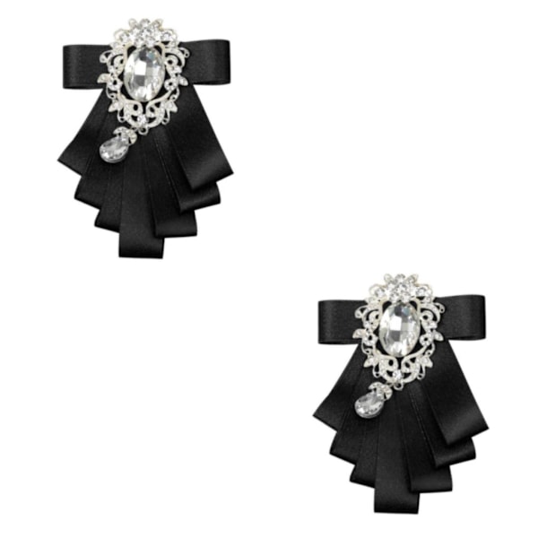 1/2/3/5 Brudgummen för män fluga Bröllopsfest Dansband Black 12 X 8.5cm 2Set