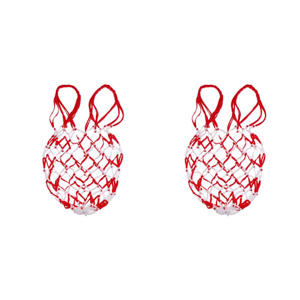 1/2/3/5 Basket Ball Carry Mesh Förvaring Nätpåshållare White Red 2PCS