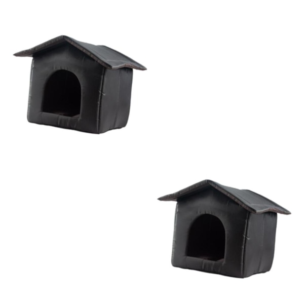 1/2 Bärbar Stray Cats Shelter Tält Utomhus Vilda Katter Varm Black M 2PCS