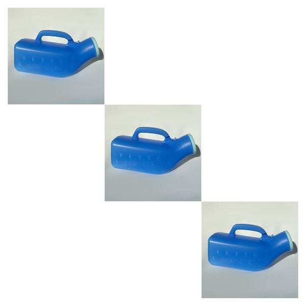 1/2/3 flaska för äldre läckagesäker med cover för sängliggande patient Blue 1200ML 3PCS
