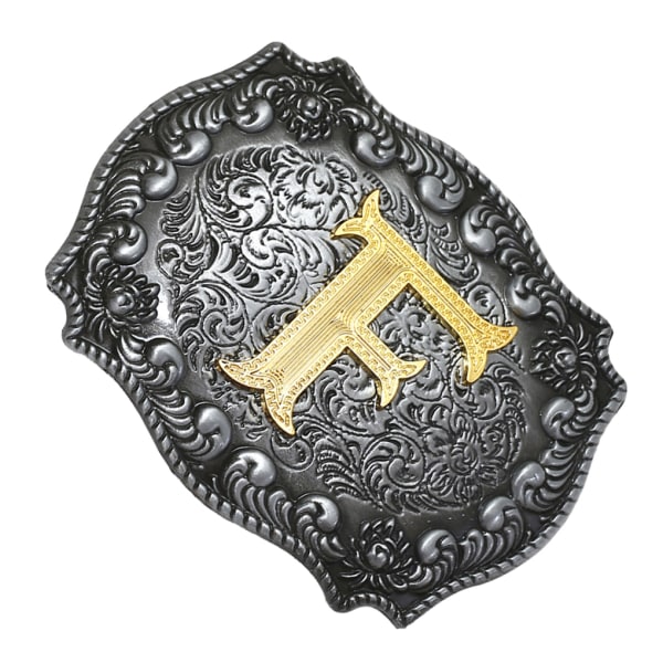 1/2/3/5 Western Cowboy Golden Initialbokstav A-Z metallbälte letter F 1Set