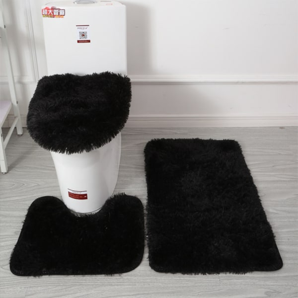 3st PU Mjuk Textur Stark Vattenabsorption Toalettmatta Set För Yellow