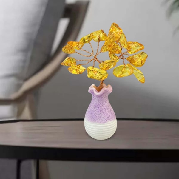 1/2/3/5 Mini Crystal Tree Wealth Luck Tree Positiv energi för Yellow crystal 5cm 1Set