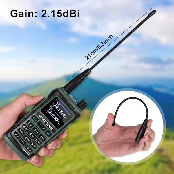 1/2/3 UHF/VHF med trådlös frekvenskopiering Handhållen skinkaradio Green 1Set