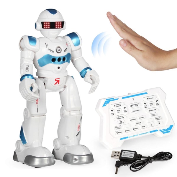 RC Robot Gesture Control Intelligent fjärrkontrollrobot Blue Style B 15x8.5x27cm