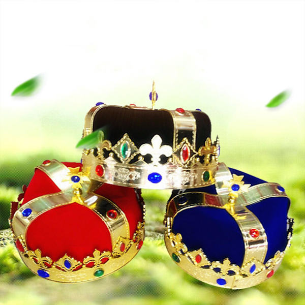 För Royal King För Crown Hat Theme Party Prop King Prince För Blue 19 x 10cm