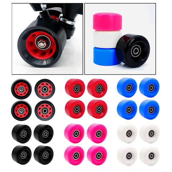 1/2/3 Inline Skate Wheel PU Slitstarka 58 mm 82A hjul Black 58x58x32mm 1Set