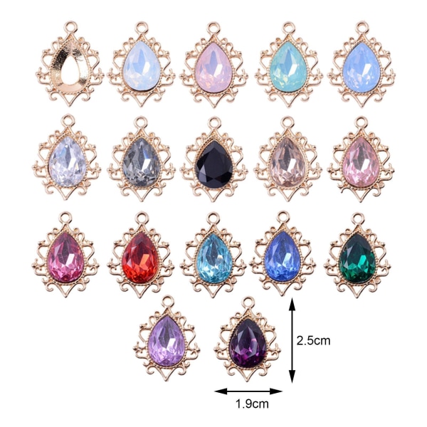 1/5 10 stycken Sy på strass Blandade färger Syhantverk för 1Set