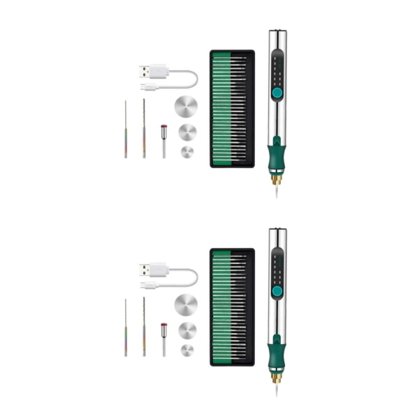 1/2/3/5 Metallsmyckengravering Pen Kit sladdlös mikrogravör 2PCS
