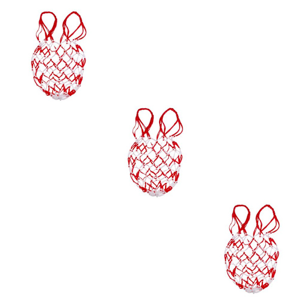1/2/3/5 Basket Ball Carry Mesh Förvaring Nätpåshållare White Red 3PCS