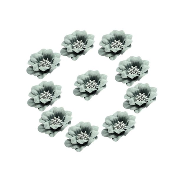 1/2/3/5 10 stycken Camellia Flower Heads för gör-det-själv-hårtillbehör Green 4.5cm 1Set
