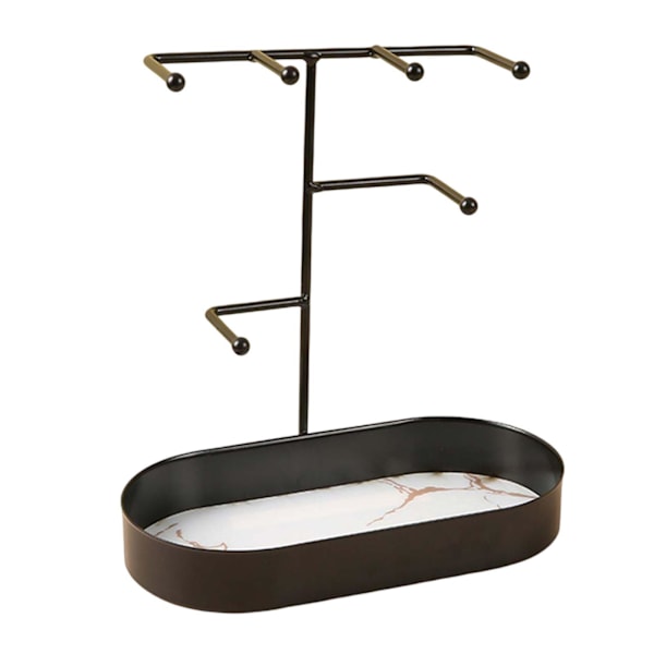 1/2/3/5 Smycken Organizer Stand Fack Display Rack för ringar Black Marbling 20 x 10 x 21cm 1Set