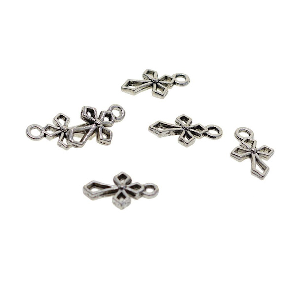 1/2/3 100 Stycken Tibetansk Silver Filigran Hollow Cross För 1Set