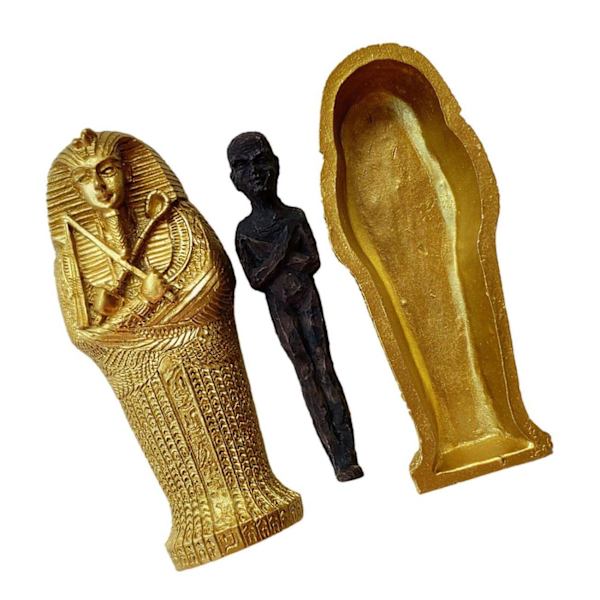 1/2/3/5 Forntida egyptisk kista med mumiefigurer Staty för black 9.4x3.5x3.8cm 2Set