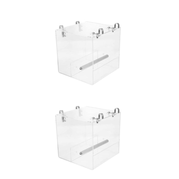 1/2/3 transparent färg fågelvattenbadkar Lätt att installera Feeder 13*11*13CM 2Set