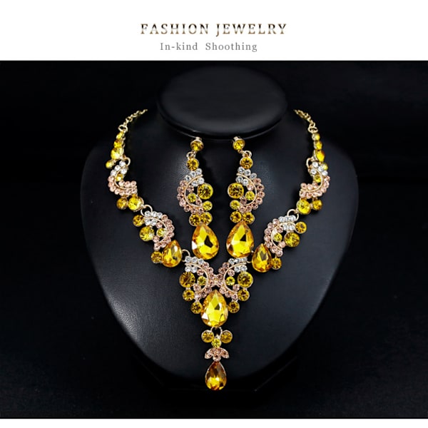 1/2/3/5 3 stycken/ set kvinnor halsband bröllop bröllop örhänge Champagne 1 Pc