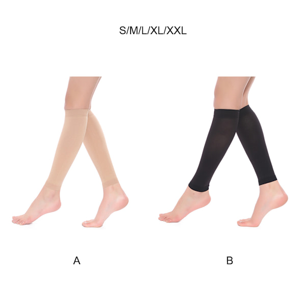 1/2/3/5 Dam S Calf Compression Strumpor Bekväma och skin color XXL 1Set