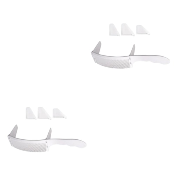 1/2/3 slitstark böjd kam för frisörfrisörens rygghår White 21.6 x 5.2cm 2Set