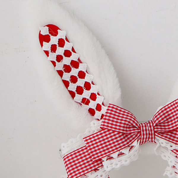 1/2/3/5 Lätt och söta kaninöron-hårband för flickhår Red+White 1Set
