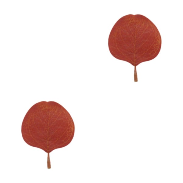1/2/3/5 50x realistiska konstgjorda eukalyptusblad för inomhus eller maple-leaf red 2Set