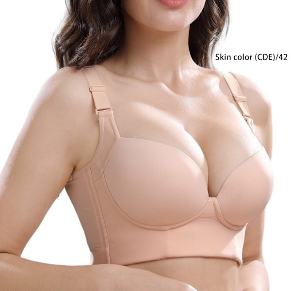 1/2/3 Dam Deep Cup BH Shapewear Ryggstängning Sexiga underkläder Skin color CDE 42 1 Pc
