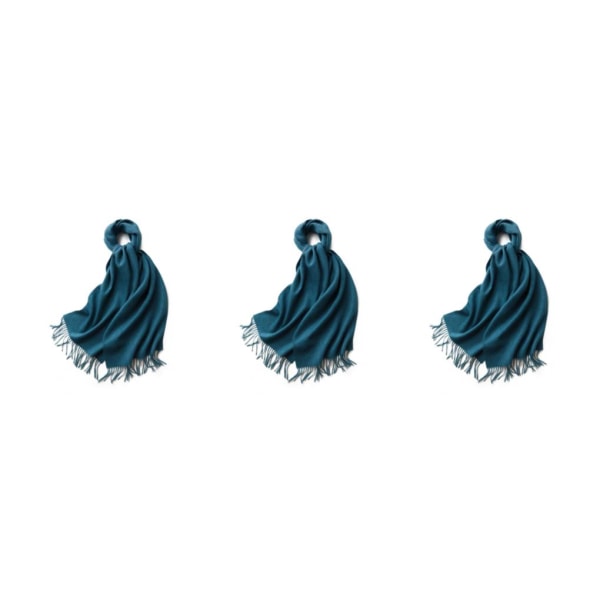 1/2/3 unisex halsduk med fransar Varm och mysig tubscarf för peacock blue 3Set