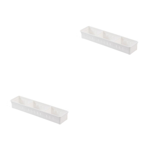 1/2 Multi Förvaringslåda Skrivbord Enkelt och snyggt White small size 2PCS