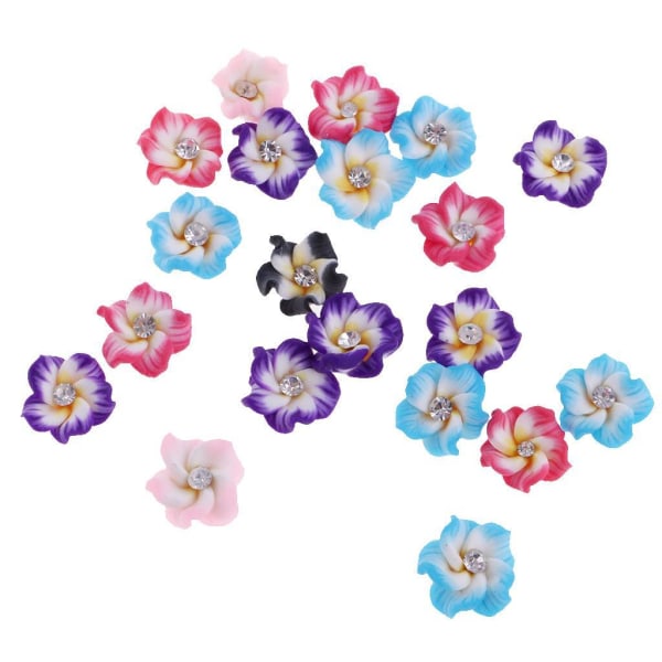 1/2/3/5 20 stycken Blandade färger Flower Polymer Clay Beads fynd 12mm 1Set