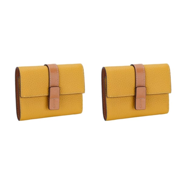 1/2/3/5 Damväska Rektangulär Trifold Cash Compartment Plånbok Yellow 2PCS