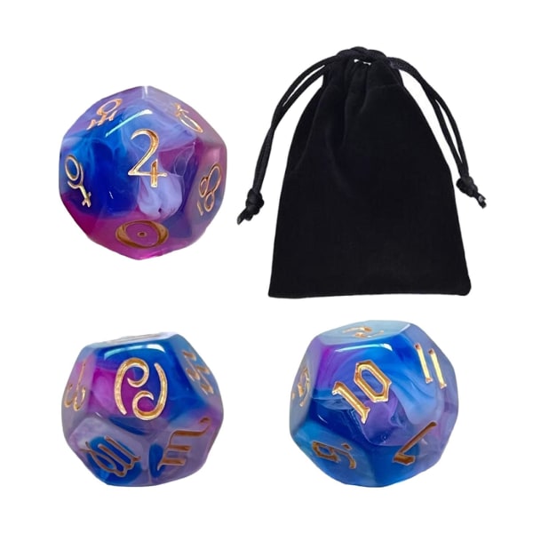 1/2/3/5 3st Akryl Astrologiska Tärningar Konstellationstärningar för Style F 1Set