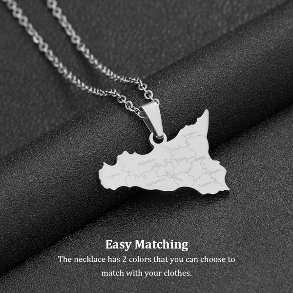 1/2/3/5 Sicilien Karta Halsband Män Kvinnor Ersättning Dejting Choker Silver 5PCS